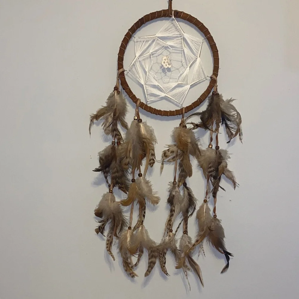 Brown and White Tulum Dreamcatcher Wall Decor